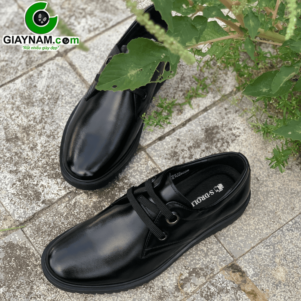 Giày buộc dây nhập khẩu thời trang cao cấp màu đen truyền thống Mã BD05210D4